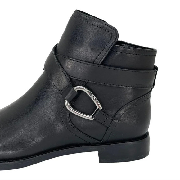 Lauren Ralph Lauren Hermione Black Leather Womens Ankle Boots Size 5B - Picture 5 of 13